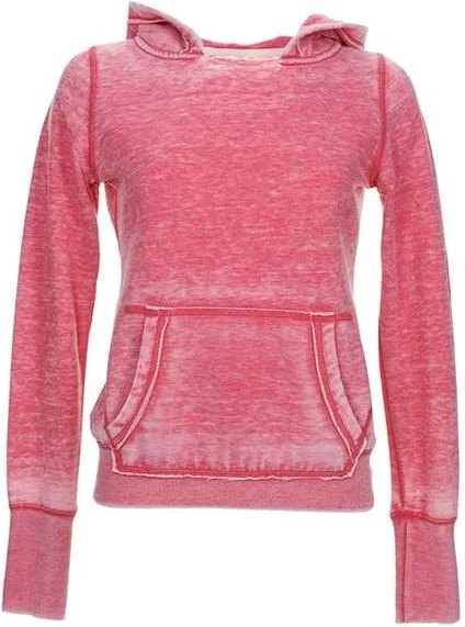 J. America 8912 Women's Zen Fleece Hooded Sweatshirt - Wildberry