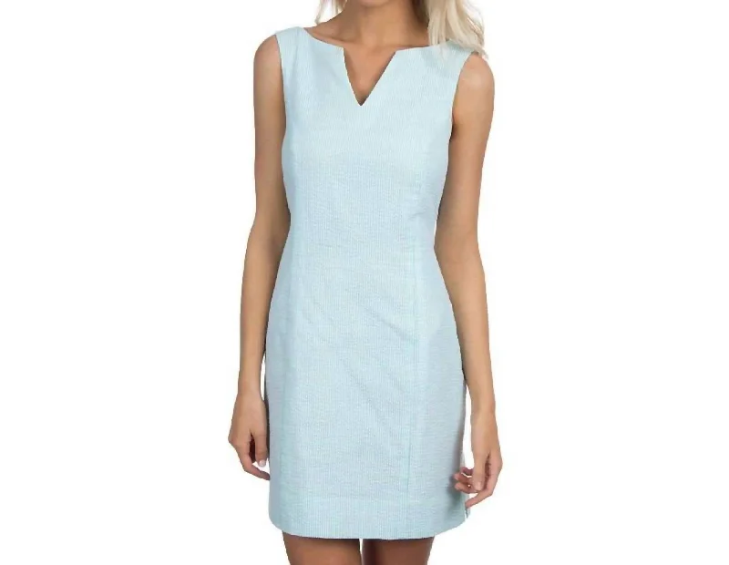 The Avery Seersucker Dress In Mint