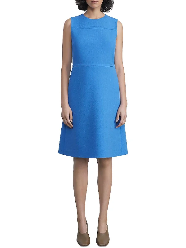 Womens Wool Above Knee Sheath Dress