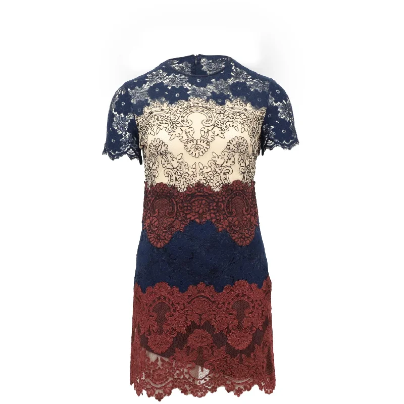 Sandro Lace Mini Dress in Multicolor Polyamide